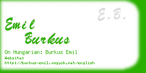 emil burkus business card